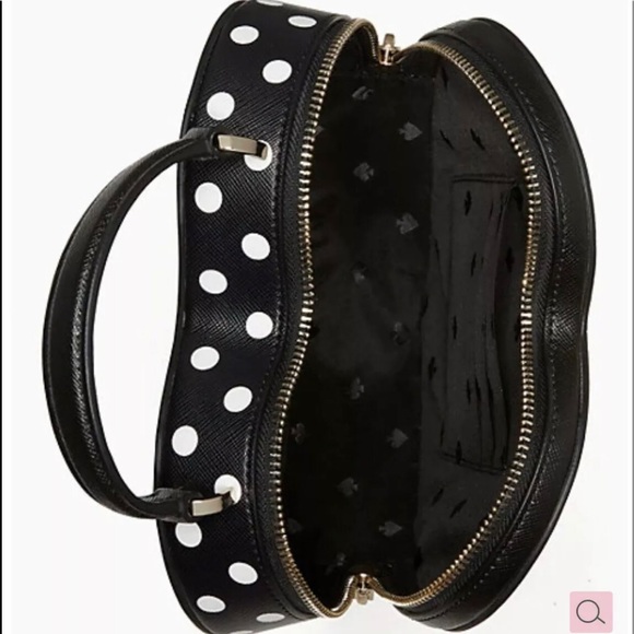 NWT-Kate Spade-Love Shack-Heart Crossbody/ Handbag-Black & White Polka Dot-$329 - Picture 11 of 12